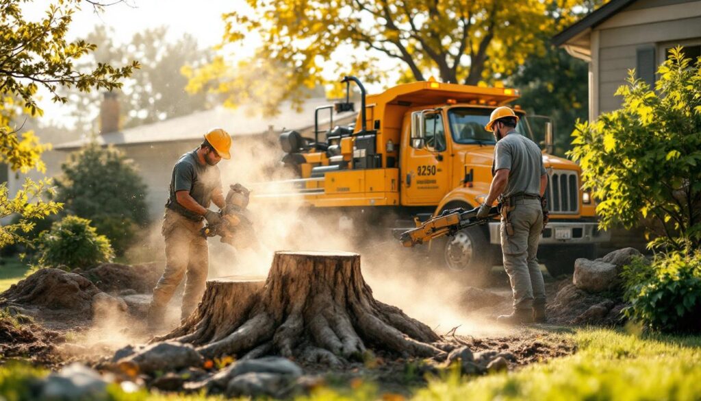 Professional stump grinding