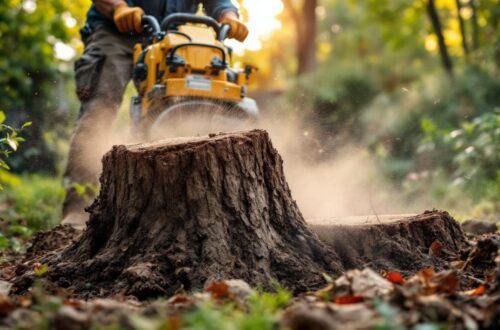 Professional stump grinding