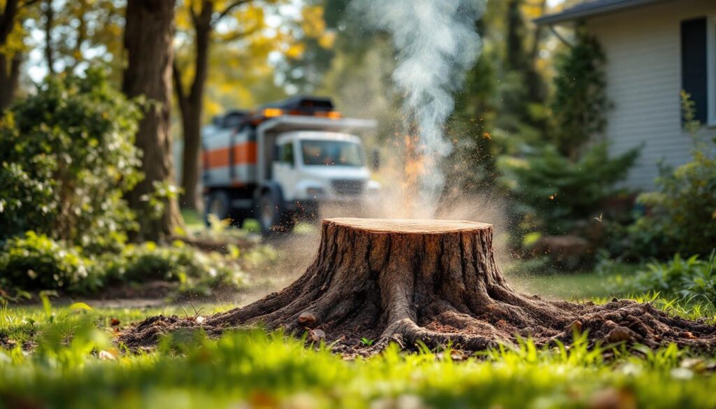 Professional stump grinding